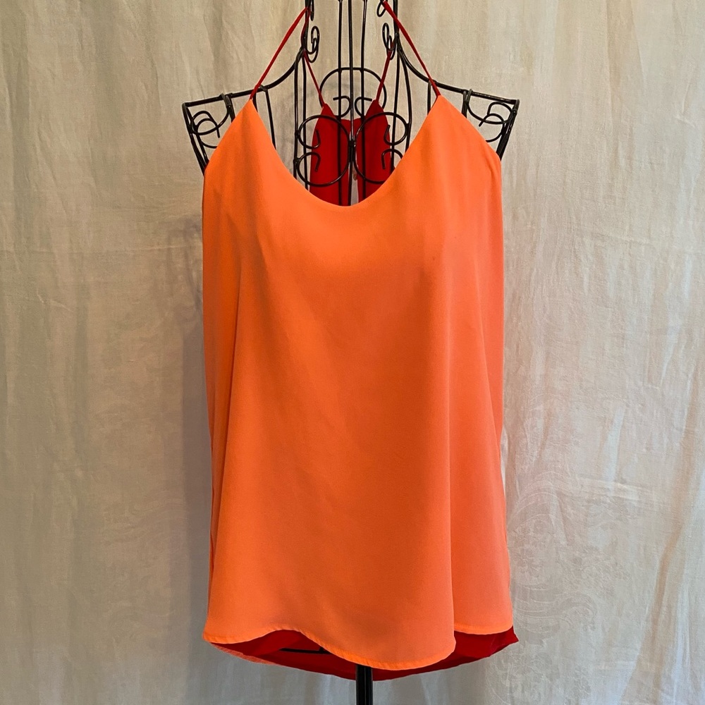 NWOT Express S/P reversible swing tank top. Orange/Red.